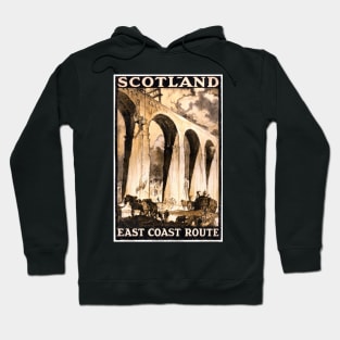 Vintage Travel Poster Scotland East Coast Route Hoodie